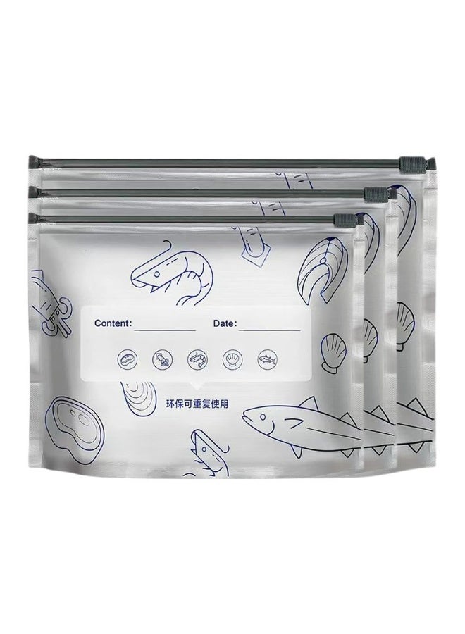 اكياس حفظ الطعام 30 كيسًا قابلاً لإعادة الاستخدام لتخزين قابلة للإغلاق 3 احجام مختلفه مع ملصق وسحاب، للمطبخ - Image 5